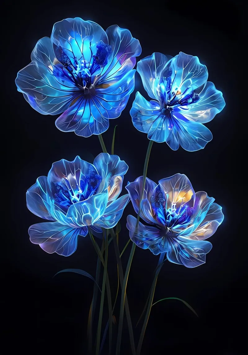 Fiori celesti pellicola backlit da Artistic-shop