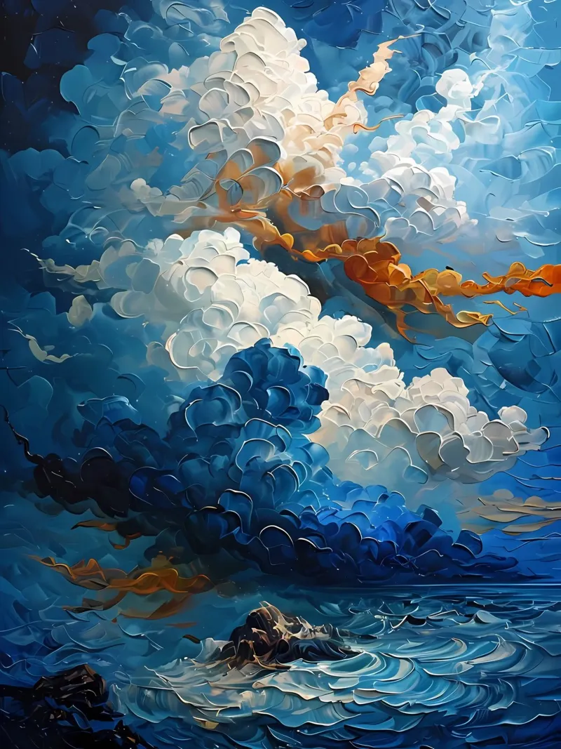 Paesaggio marino in tempesta carta hahnemühle da Artistic-shop