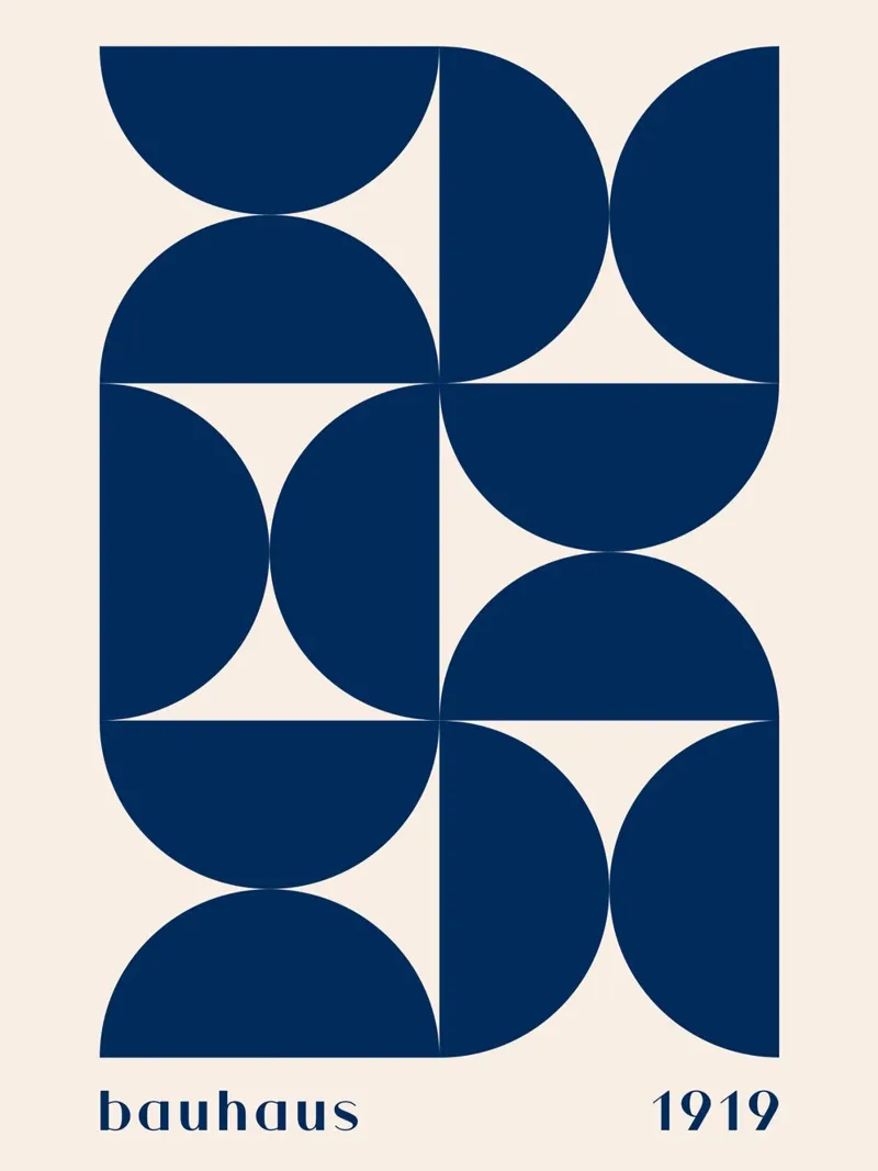 Bauhaus Geometry - Formas abstractas en azul metacrilato de Whole©