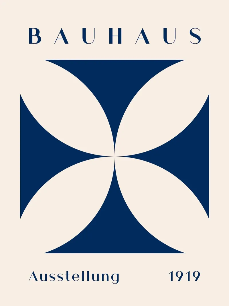 Mostra Bauhaus 1919 - Design geometrico in blu pellicola backlit da Whole©