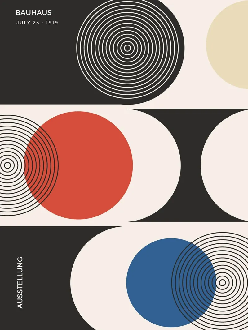 Bauhaus tentoonstelling - Cirkels en primaire kleuren ontwerp hahnemühle van Whole©
