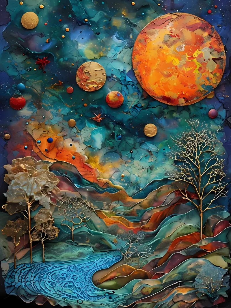 Paesaggio onirico celeste alluminio dibond da Artistic-shop