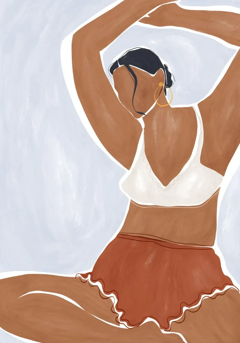 Donna che fa yoga in bikini poster da Ivy Green Illustrations