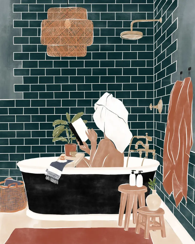 Bathroom Babe poster by Ivy Green Illustrations