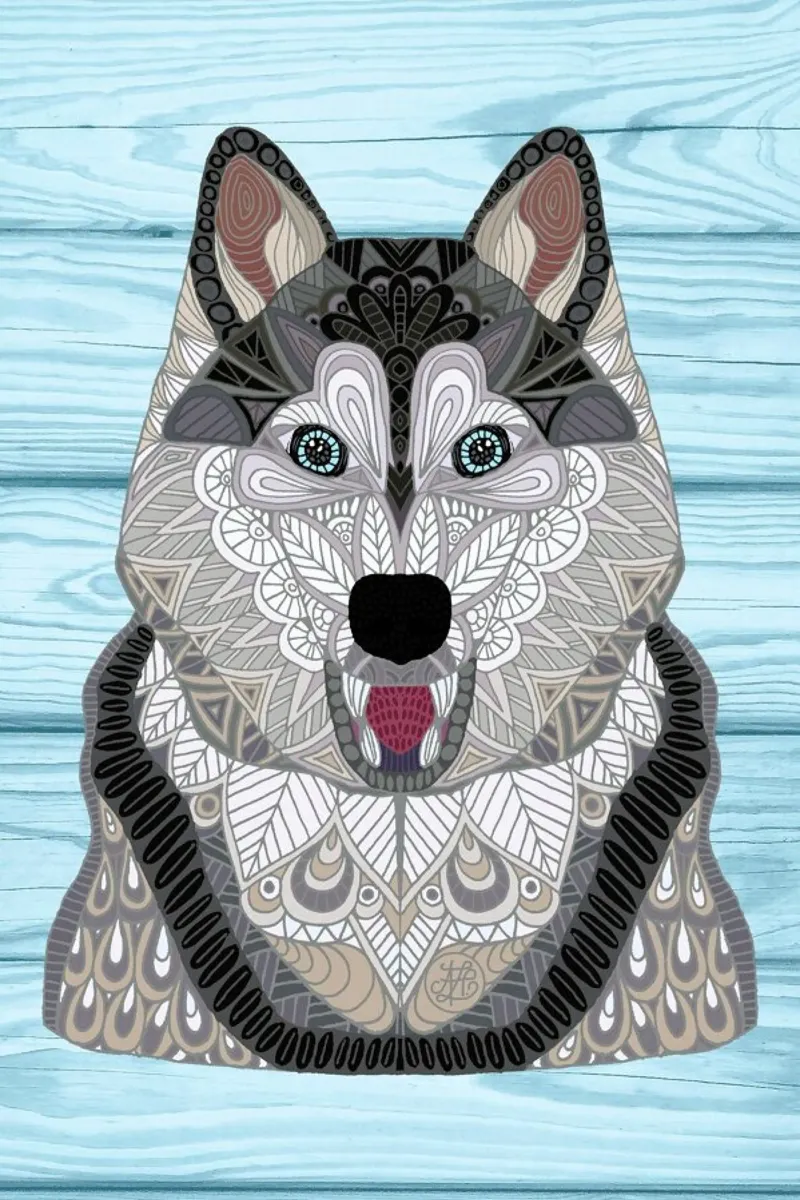Happy Husky Leinwand von Angelika Parker