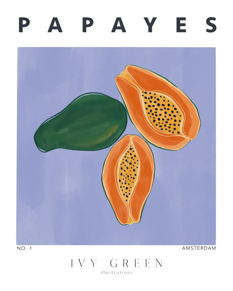 Papayes poster da Ivy Green Illustrations