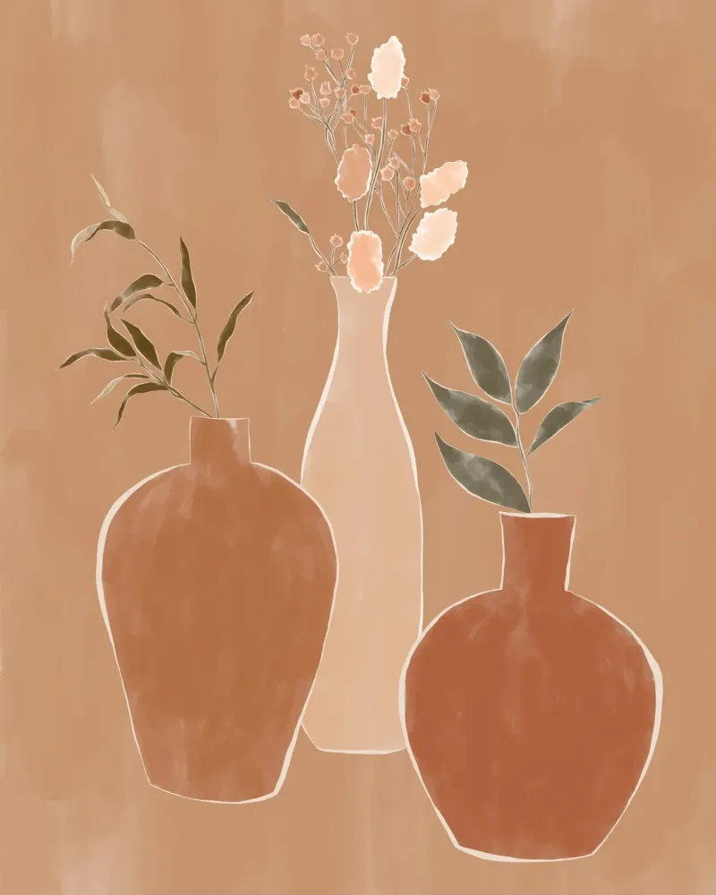 Set di vasi da fiori carta hahnemühle da Ivy Green Illustrations