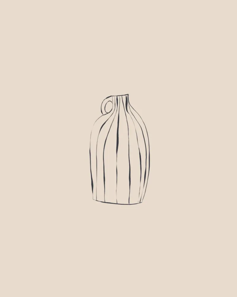 Vaso a righe carta hahnemühle da Ivy Green Illustrations