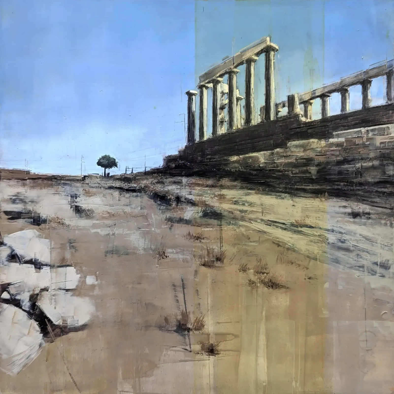 "ATHEN_24_02" - Rovine del Tempio di Poseidone vicino ad Atene pellicola backlit da Eduard Warkentin Art