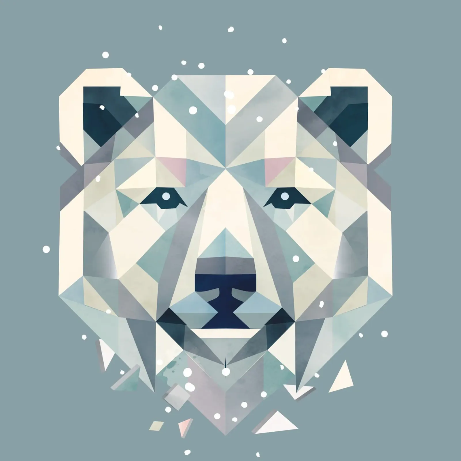 Orso polare geometrico - Potente eleganza del nord poster con telaio in plastica da namosh