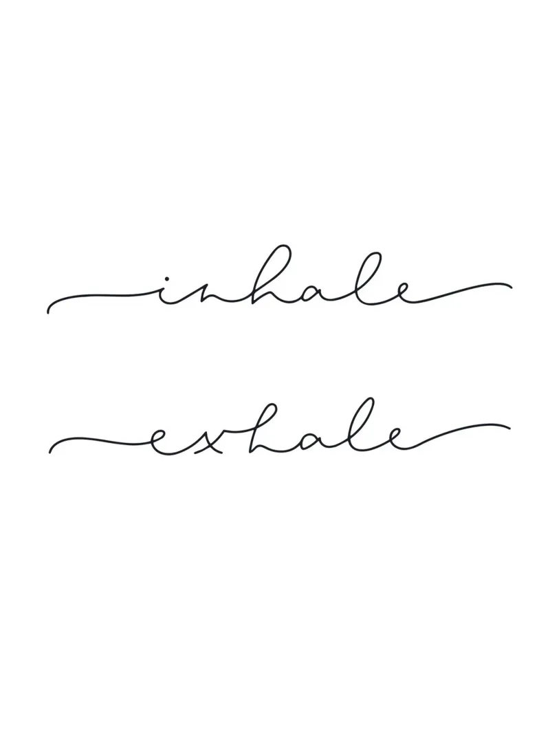 Inhale Exhale" - Design tipografico minimalista pellicola backlit da Whole©