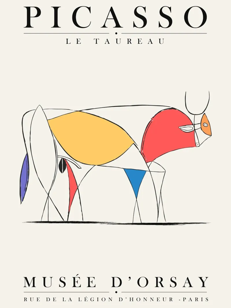 Design minimalista del toro ispirato a Picasso plexiglass da Whole©