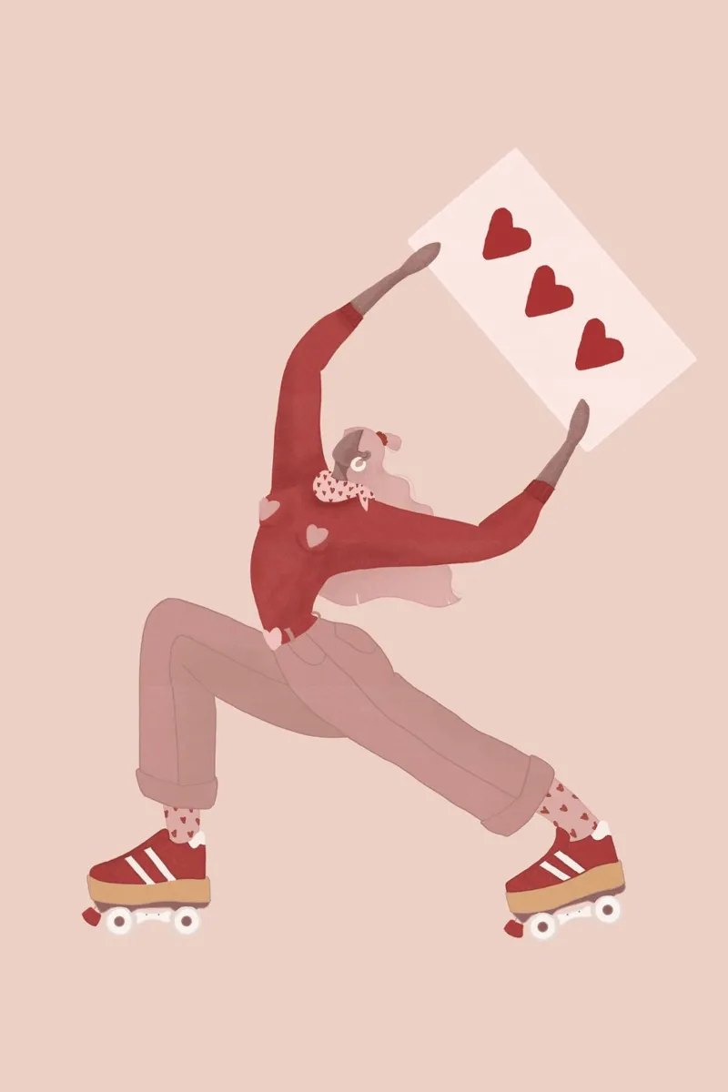 Veronika Grenzebach - Cuori, Disco e Battiti poster con telaio in alluminio da The Artcircle