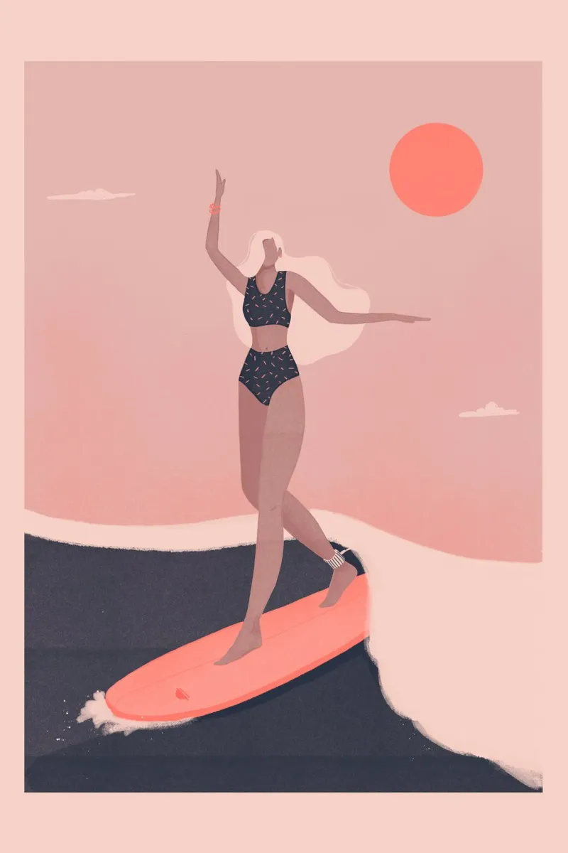 Veronika Grenzebach - Into the surf poster con telaio in alluminio da The Artcircle