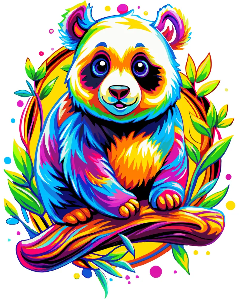 Orso panda carino pellicola backlit da Artnesia