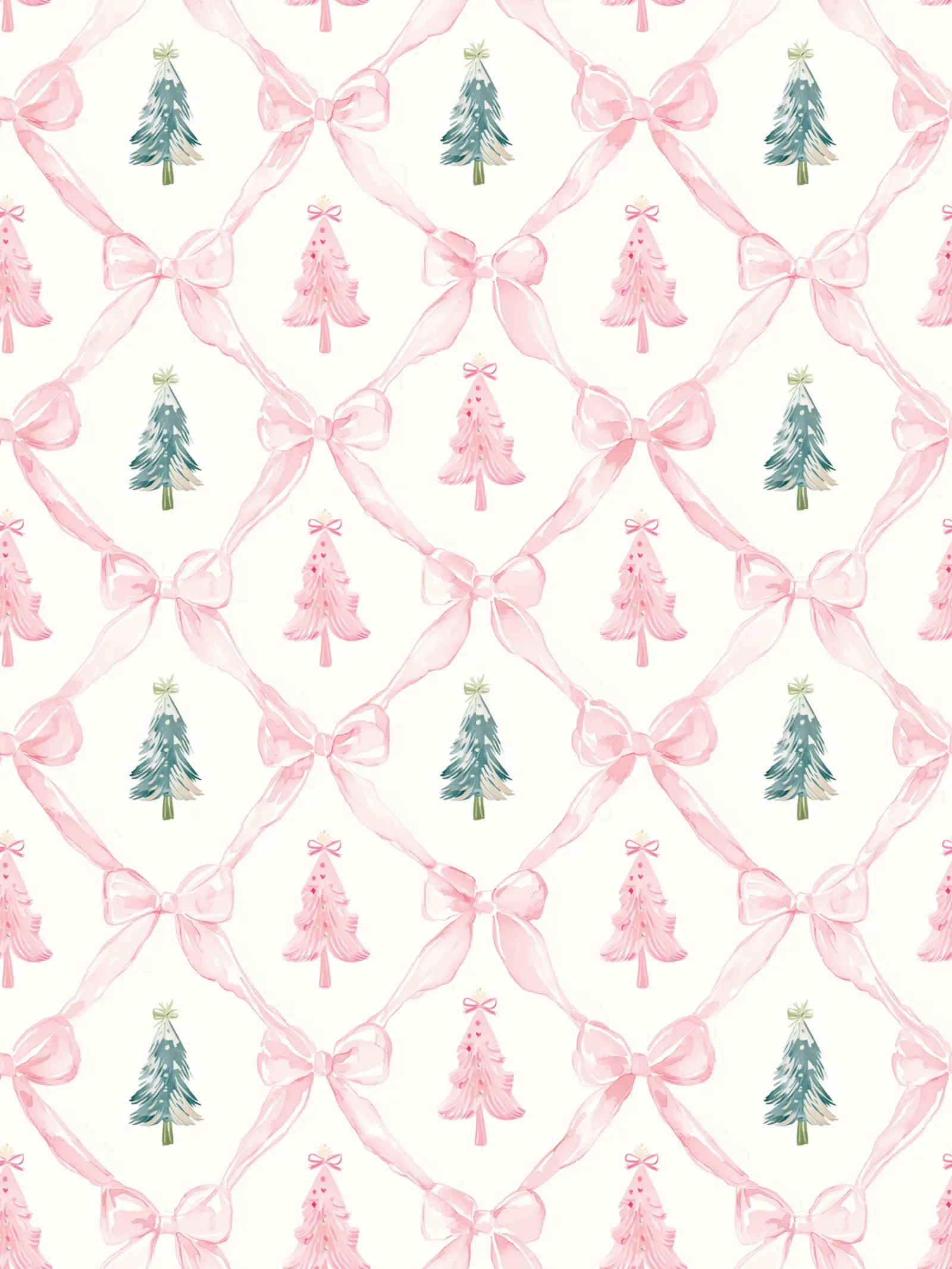 Coquette Estetica Alberi di Natale rosa con fiocchi rosa Y2K pellicola backlit da Gentle Echoes Art