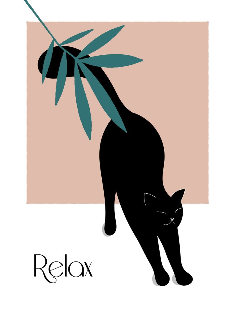 Relax Black Cat poster by natural neutral