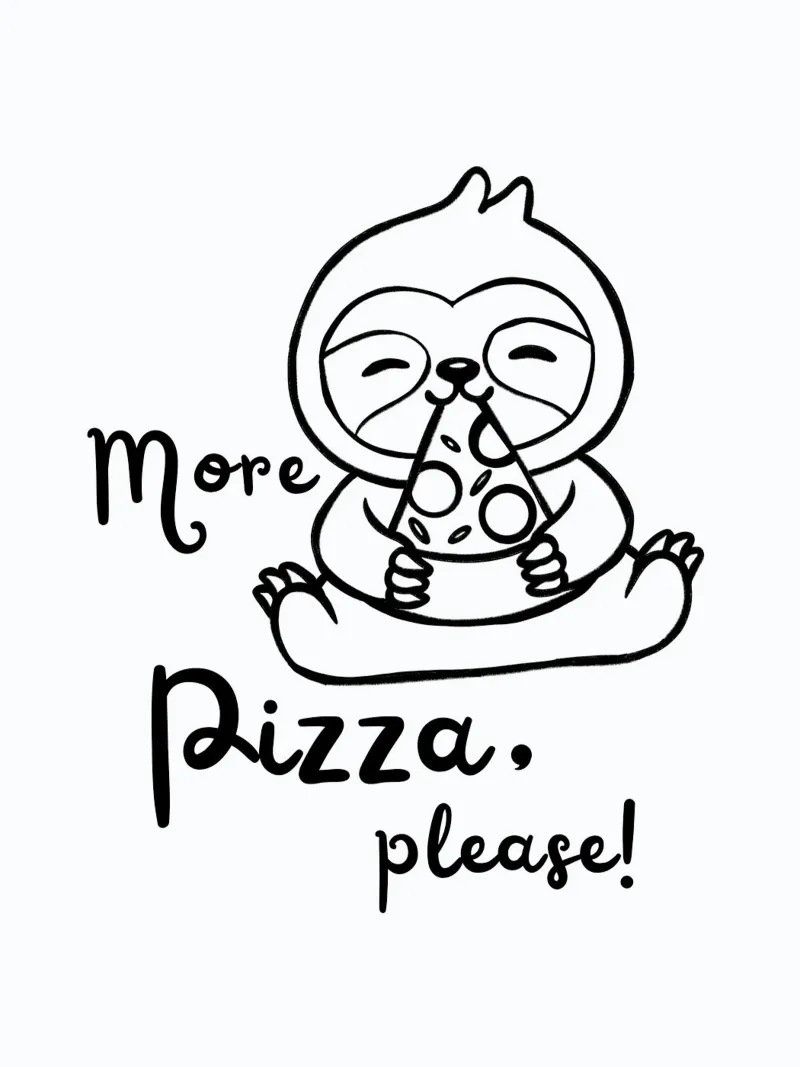 More Pizza, please! poster con telaio in legno da ArtDesign by KBK