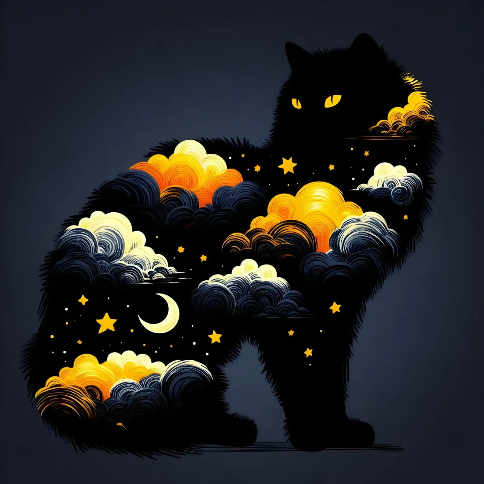 Gatto mistico pellicola backlit da ARTOMATIC