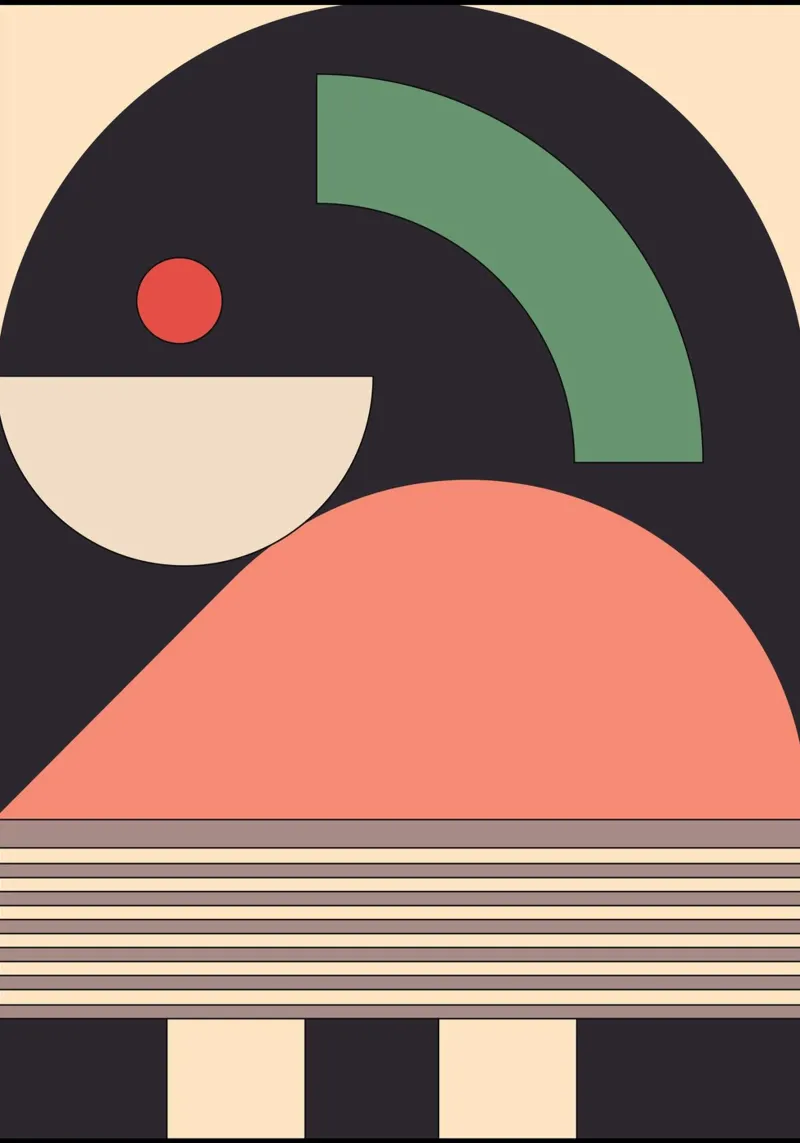 Astrazione geometrica 40 poster con telaio in plastica da Gaite