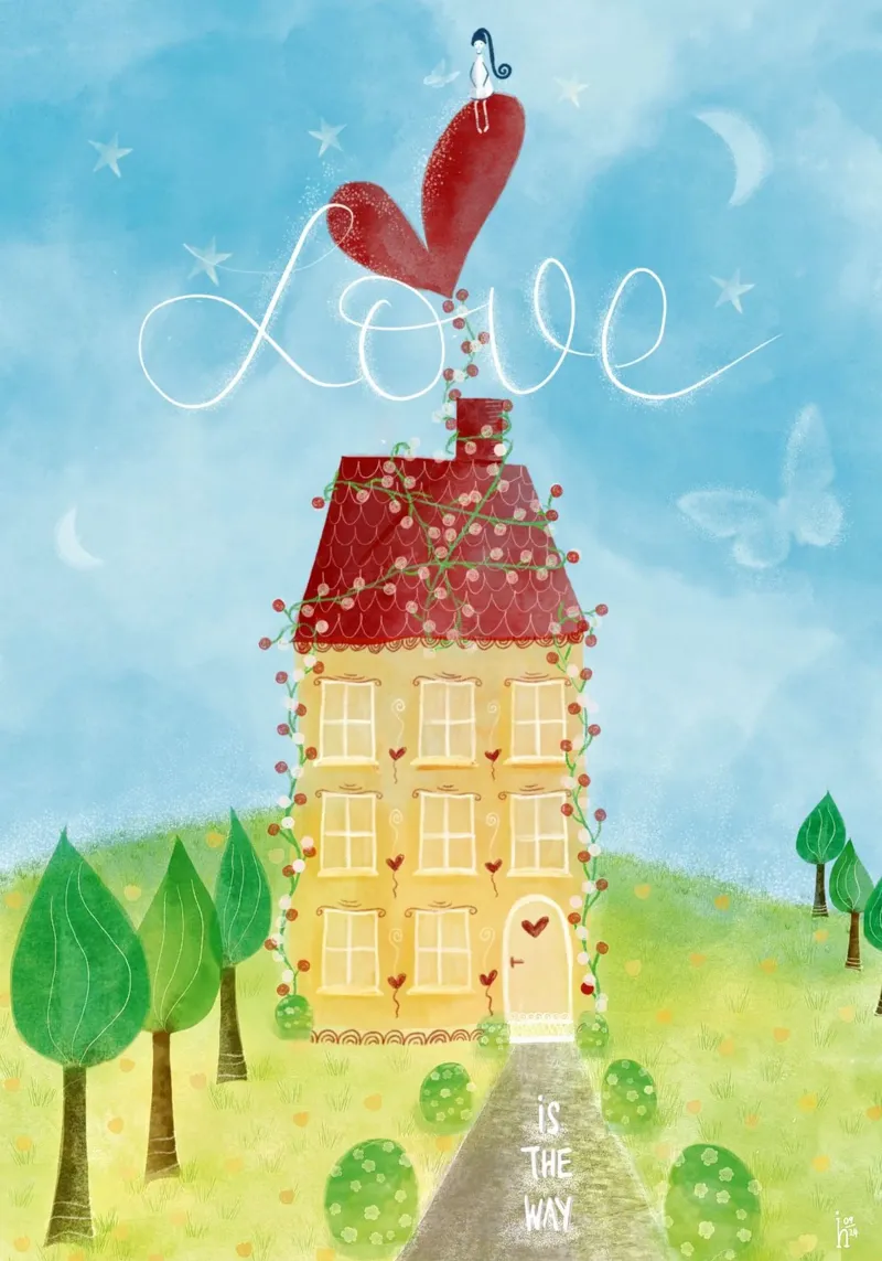 L'AMORE È LA VIA carta hahnemühle da Inge Hauser Illustration