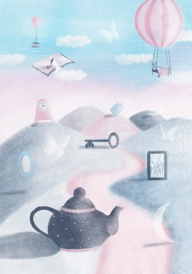 SOGNARE poster con telaio in legno da Inge Hauser Illustration
