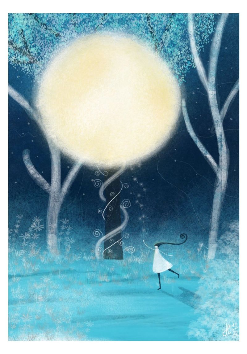 DANSE SOUS LA LUNE poster de Inge Hauser Illustration