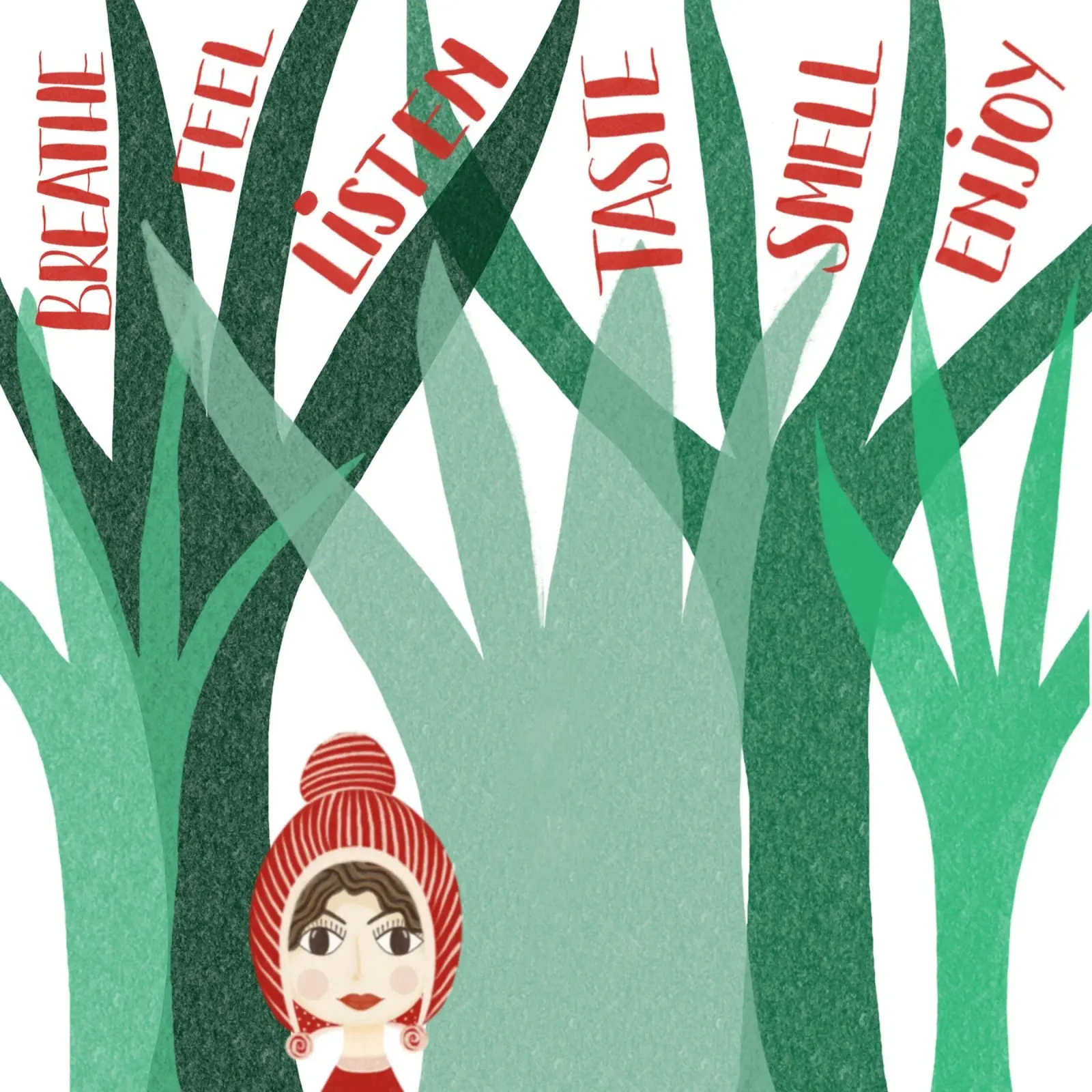 MENTALE GEZONDHEID canvas met Baklijst van Inge Hauser Illustration