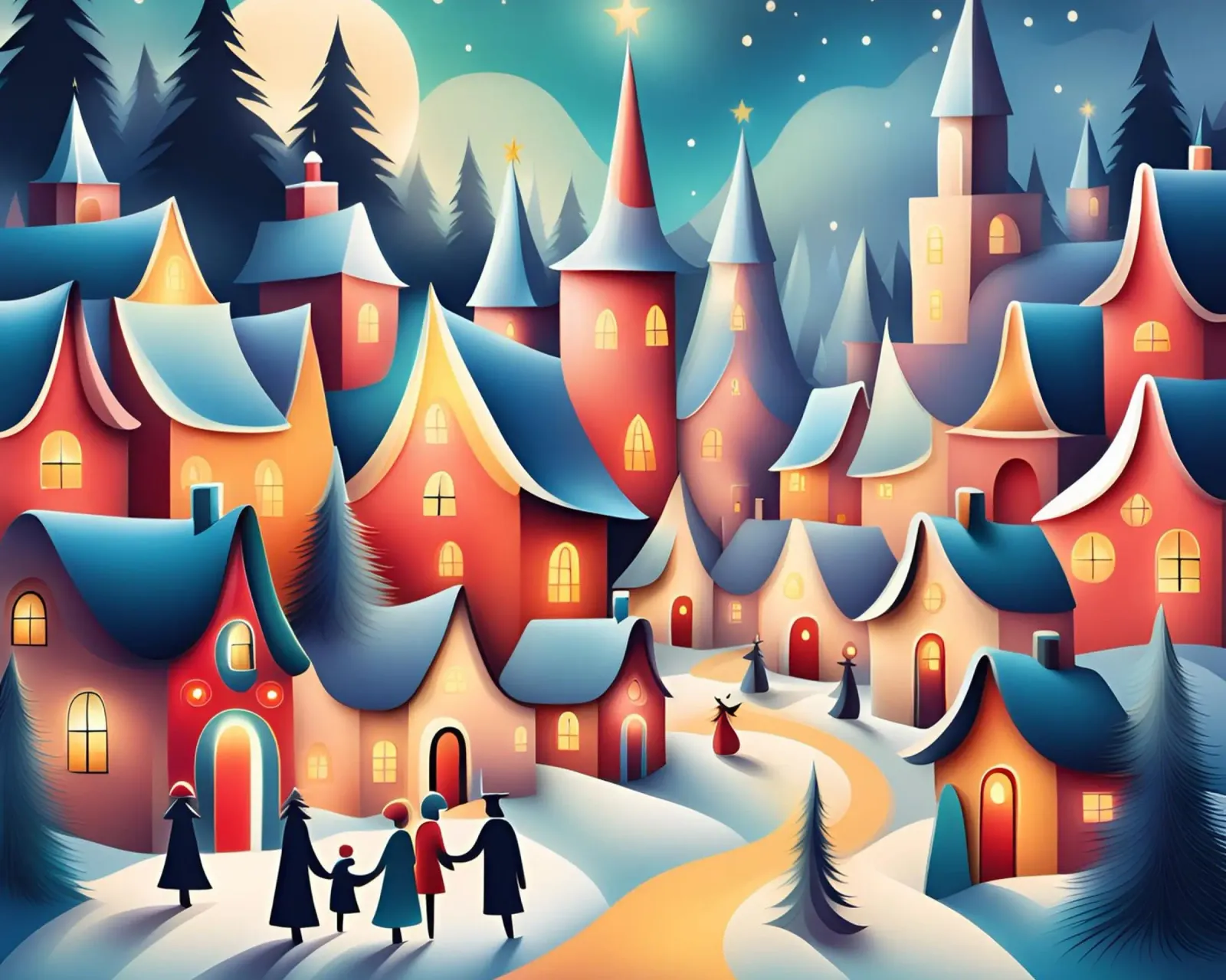 Natale 7 poster con telaio in plastica da Rezh creations