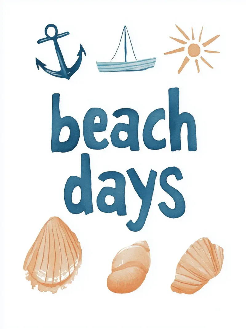 Beach Days No 2 carta hahnemühle da treechild
