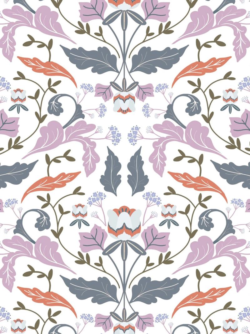 Victorian Tulip Tree Pattern pellicola backlit da anisillustration