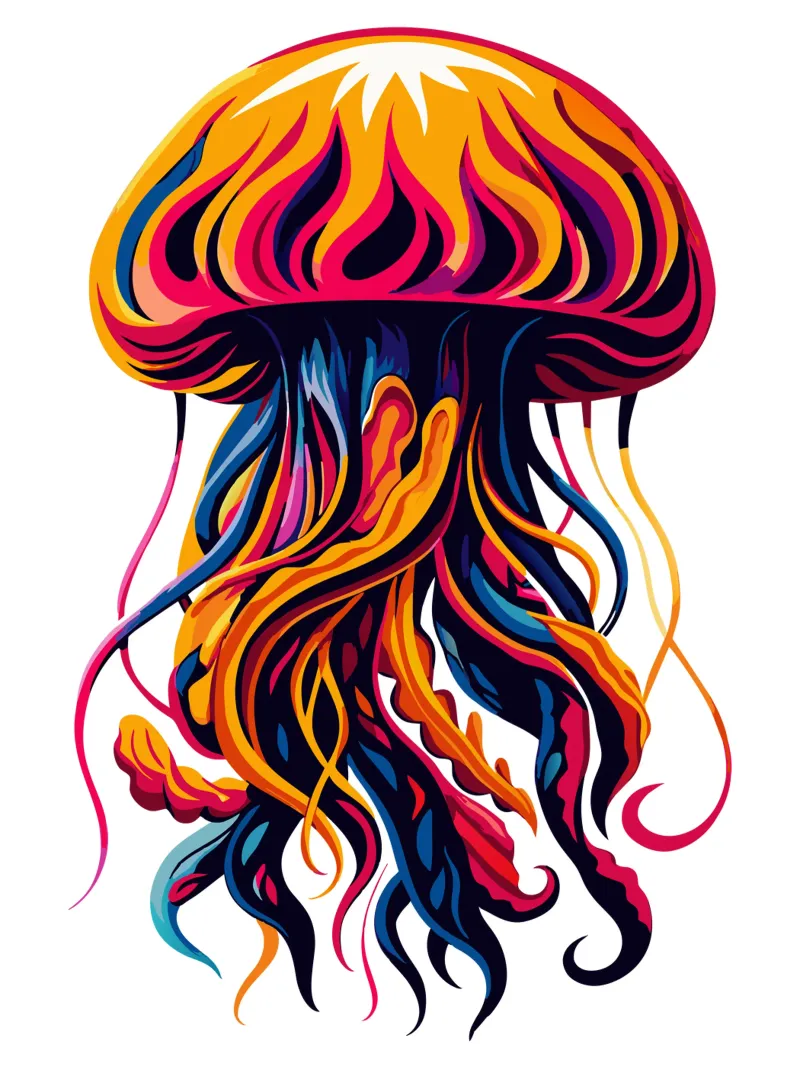 Illustration de méduse vibrante - Oc. toile de Artnesia