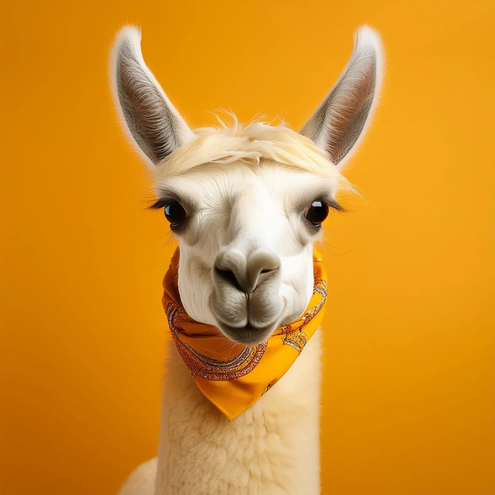 Lama bianco con bandana pellicola backlit da FlexiDesignsByK