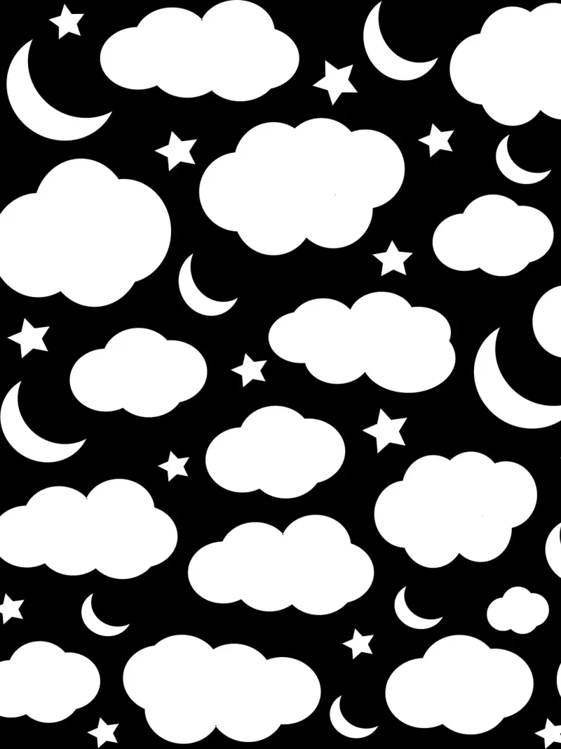 Puffy clouds night sky with moon alluminio dibond da baobabprintstore
