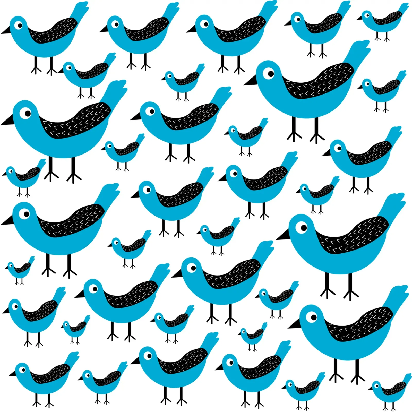 Blue birds pattern pellicola backlit da baobabprintstore