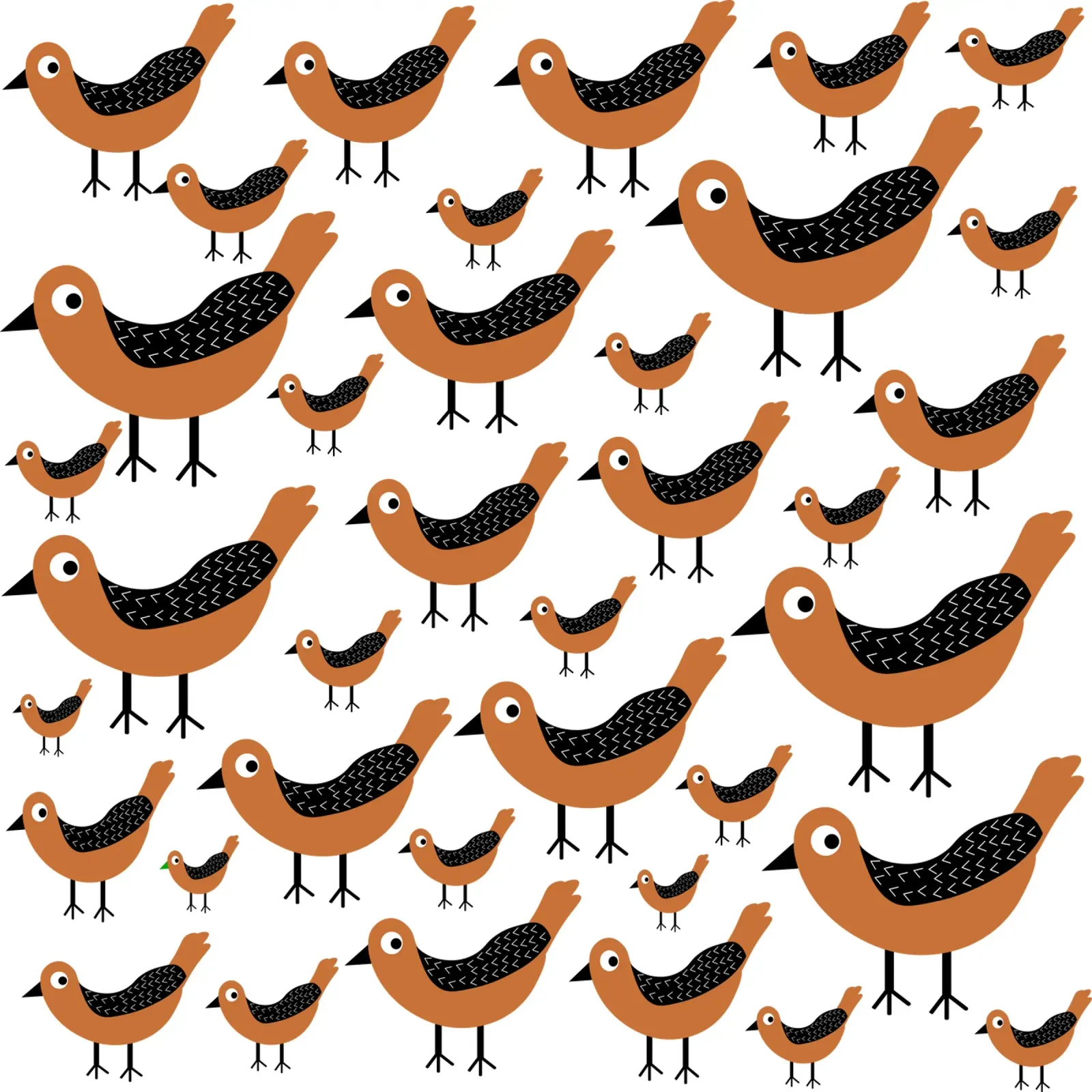 Brown birds pattern pellicola backlit da baobabprintstore