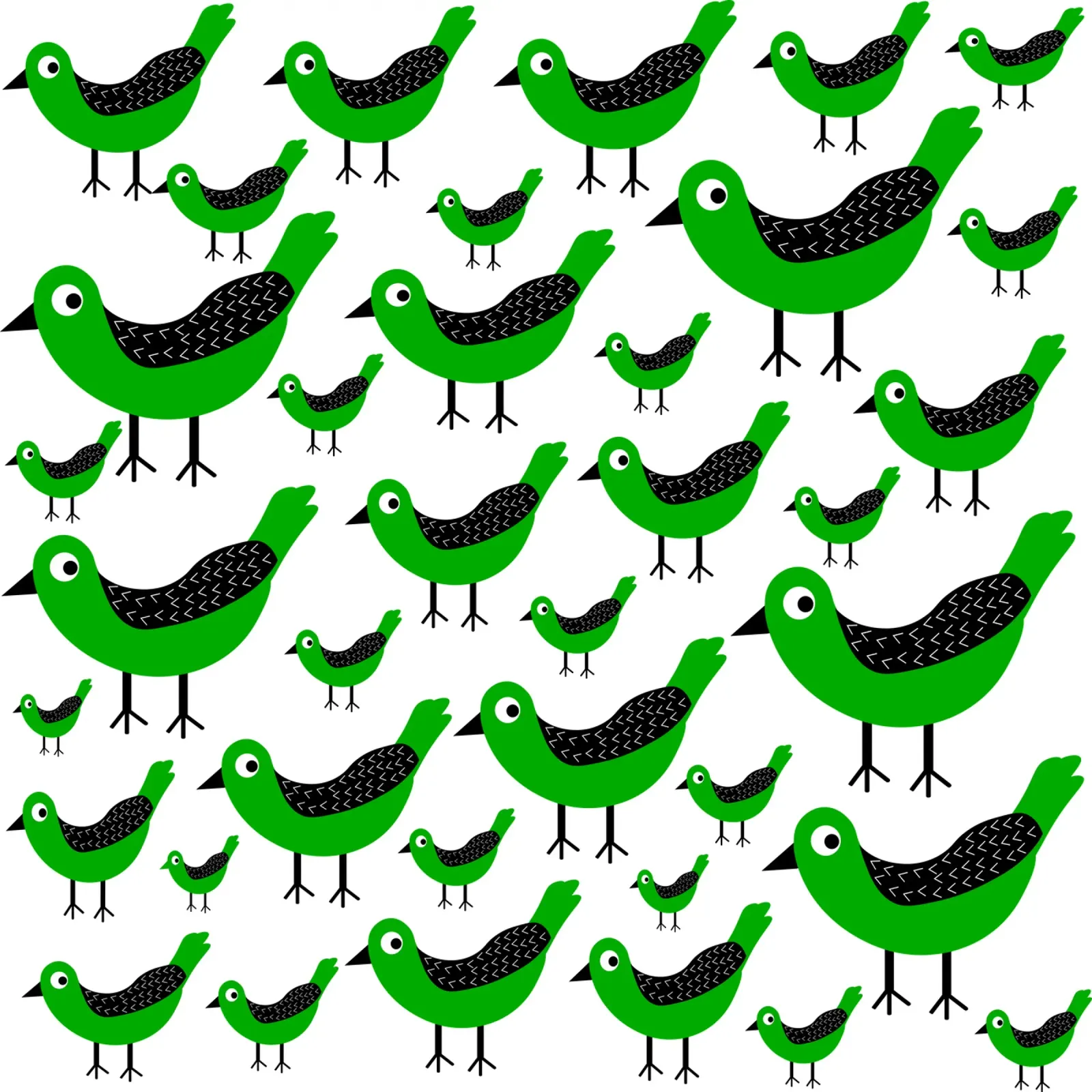 Green birds pattern pellicola backlit da baobabprintstore
