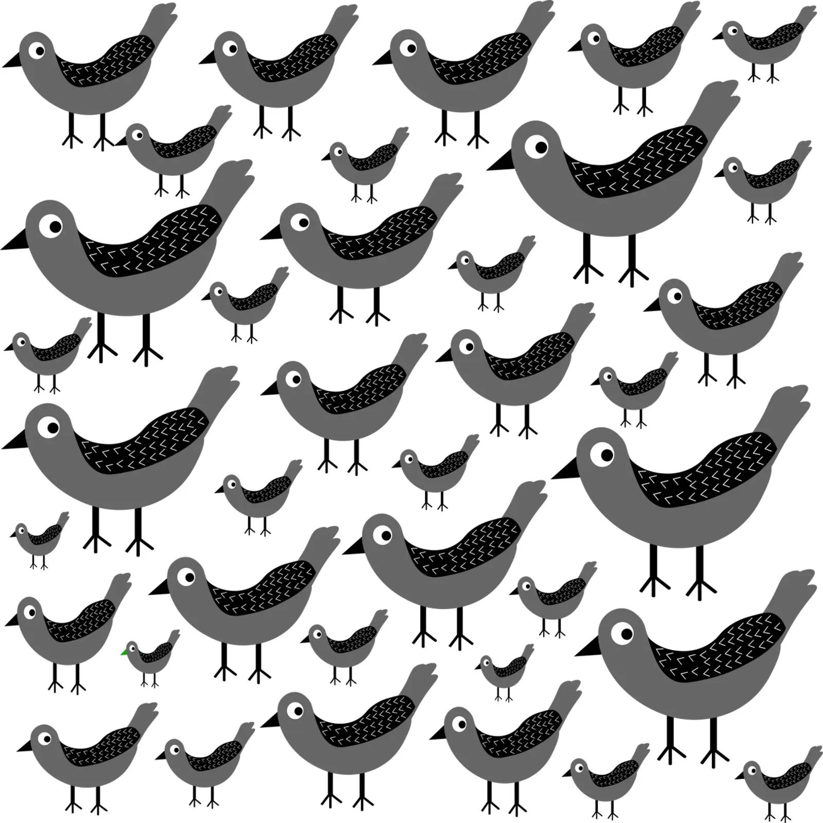 Grey birds pattern pellicola backlit da baobabprintstore