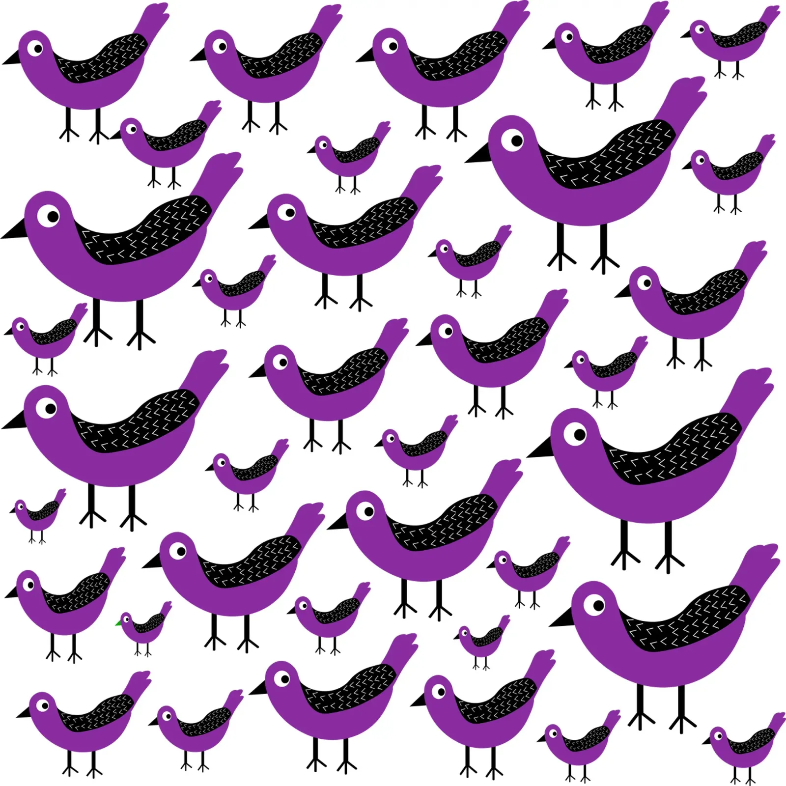 Purple birds pattern pellicola backlit da baobabprintstore