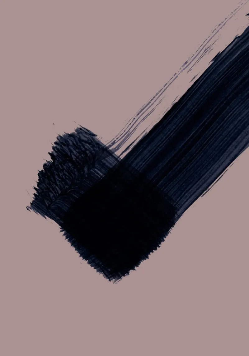 Strokes 5B | Indigo Dark Blue Brush Stroke Abstract poster con telaio in plastica da sabidussi
