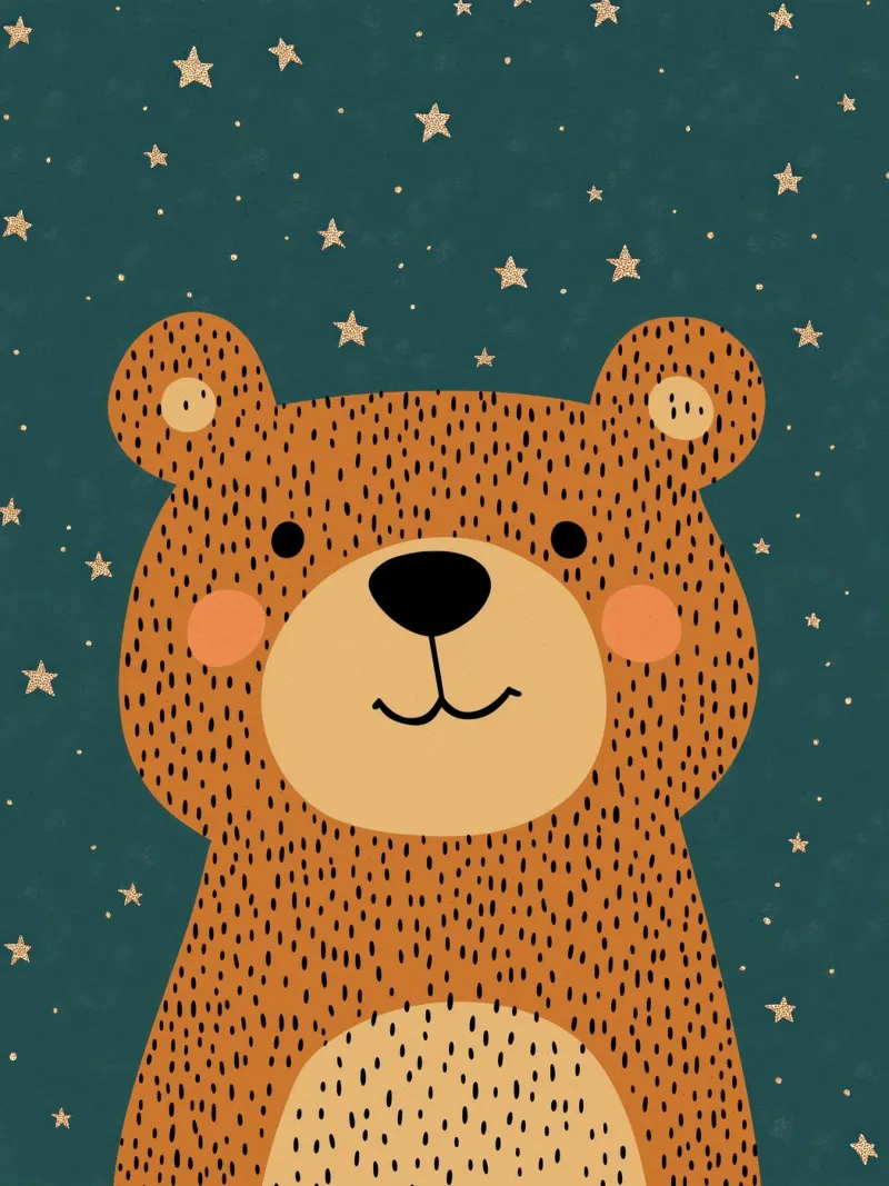 Bear And Stars carta hahnemühle da treechild