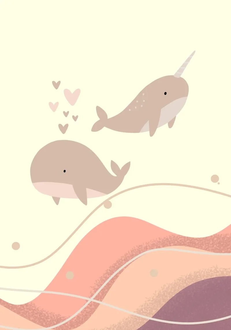 Two adorable whales pellicola backlit da LisaArtes