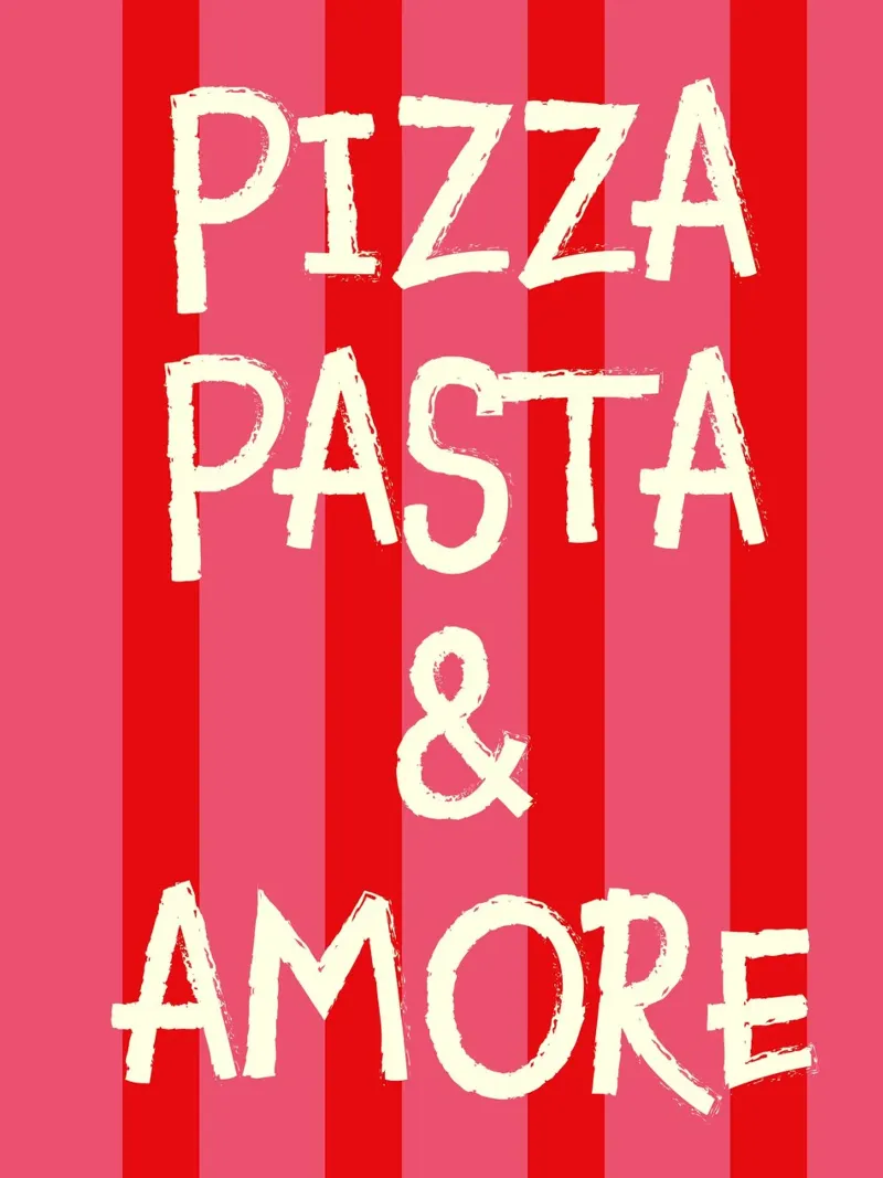 Pizza Pasta & Amore alluminio dibond da Ana Paniagua Design