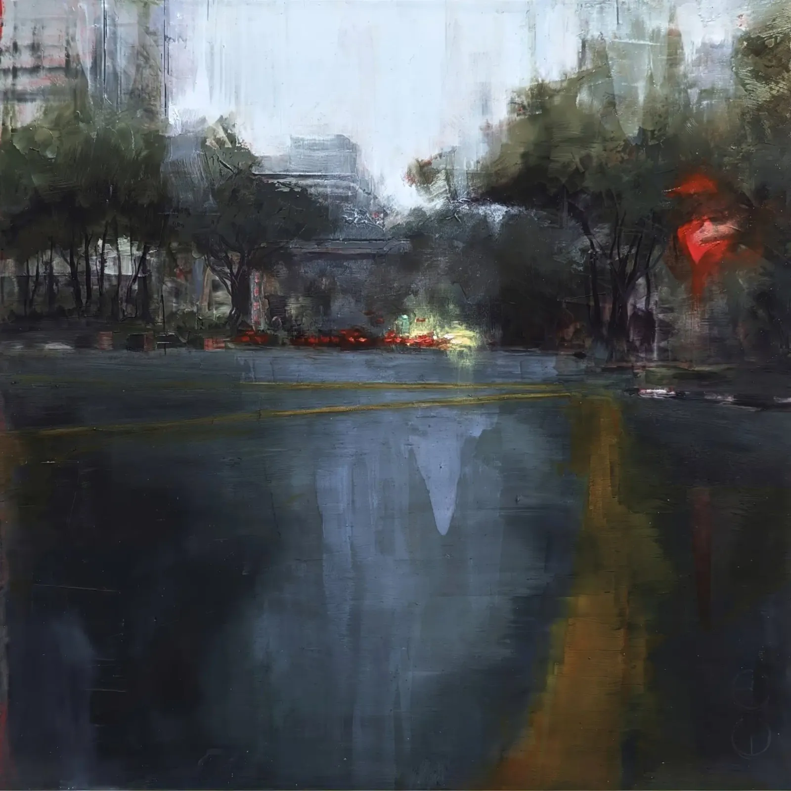 "Rain in KL 04" Abstract city view in the rain hahnemühle by Eduard Warkentin Art