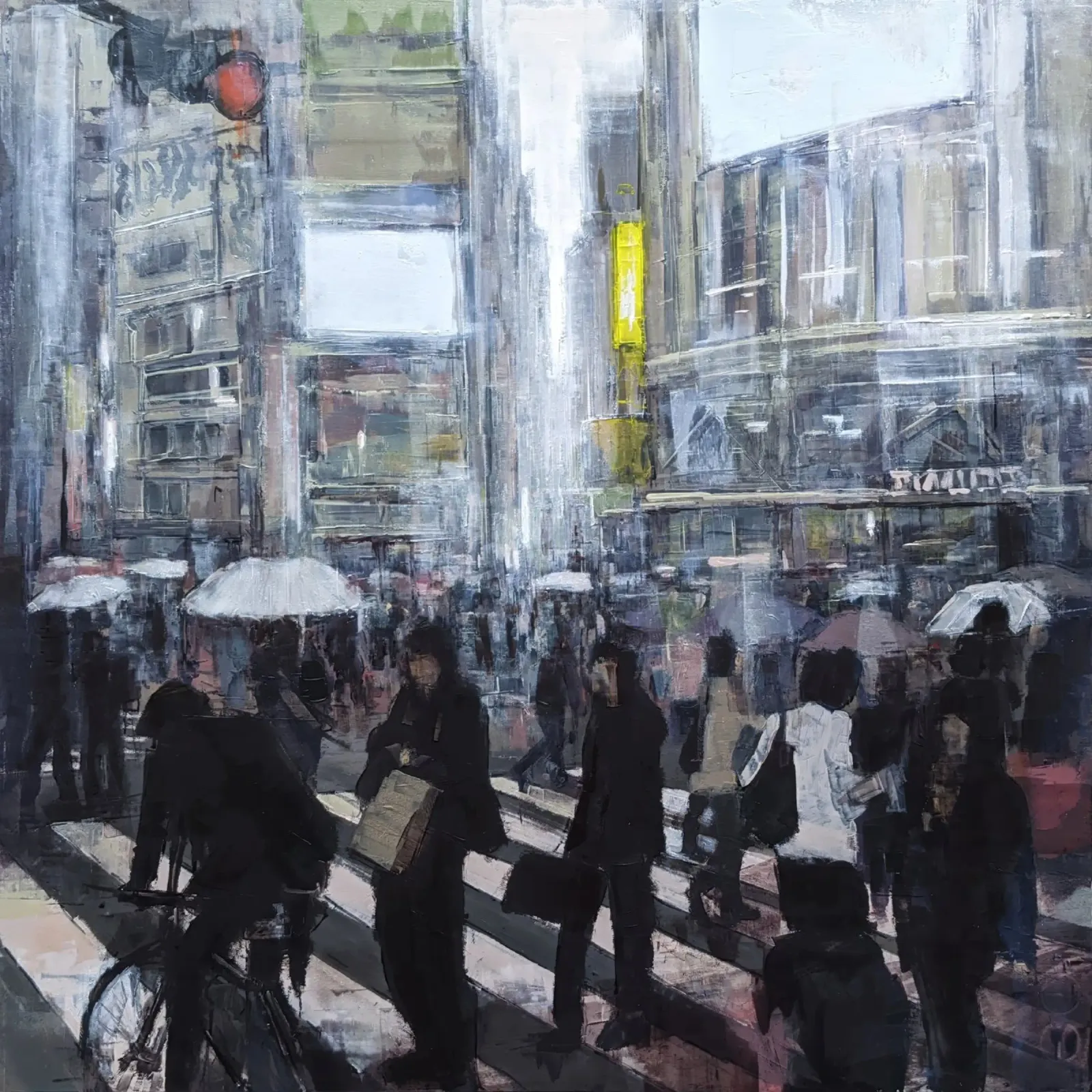 "TOKYO_22_02" Shibuya intersection in the rain canvas by Eduard Warkentin Art