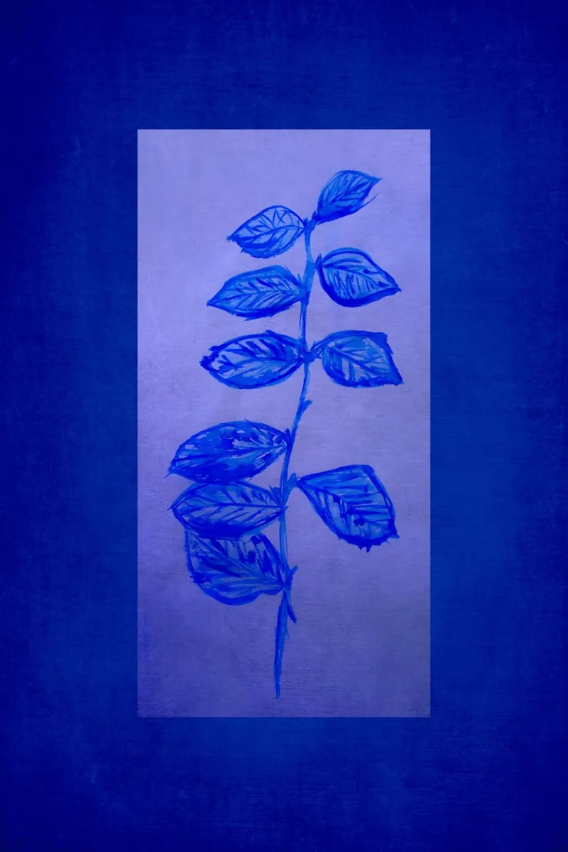 Blu e blu poster con telaio in alluminio da Teresa André