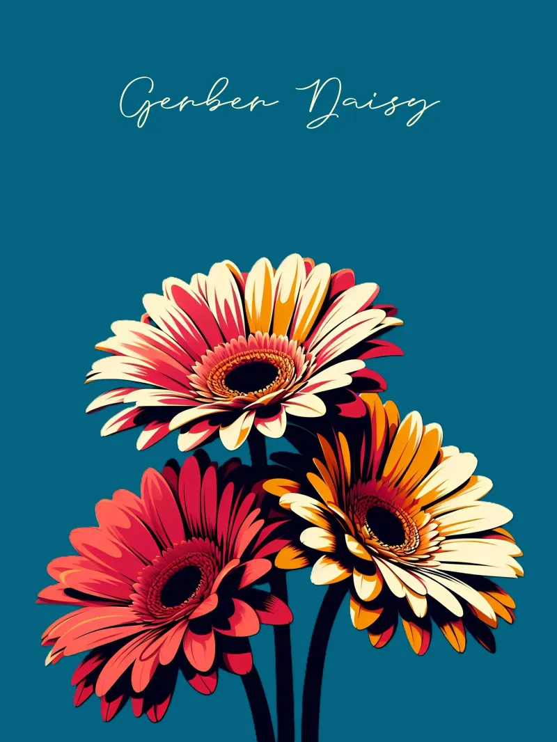 Gerbera poster con telaio in plastica da Digital Naive