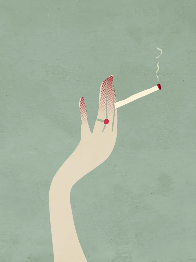 Vintage Smoking Painting acrylic glass by Honeymoon Hotel