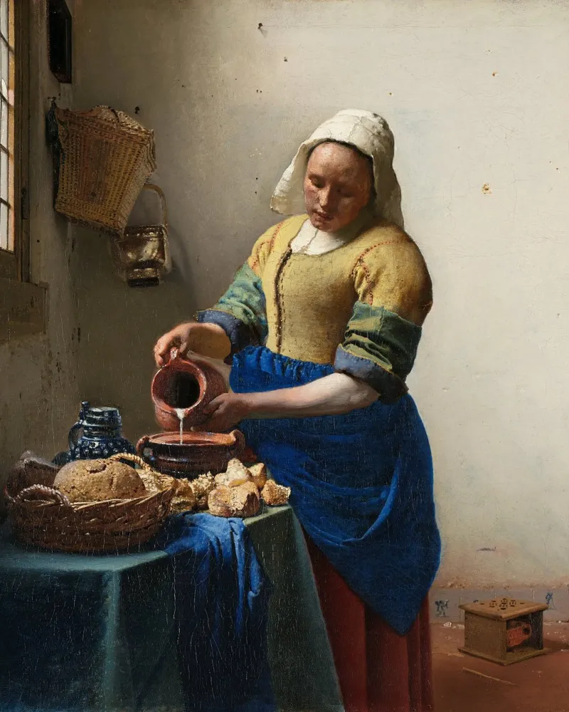 Johannes Vermeer - La lattaia (1658) pellicola backlit da William Store