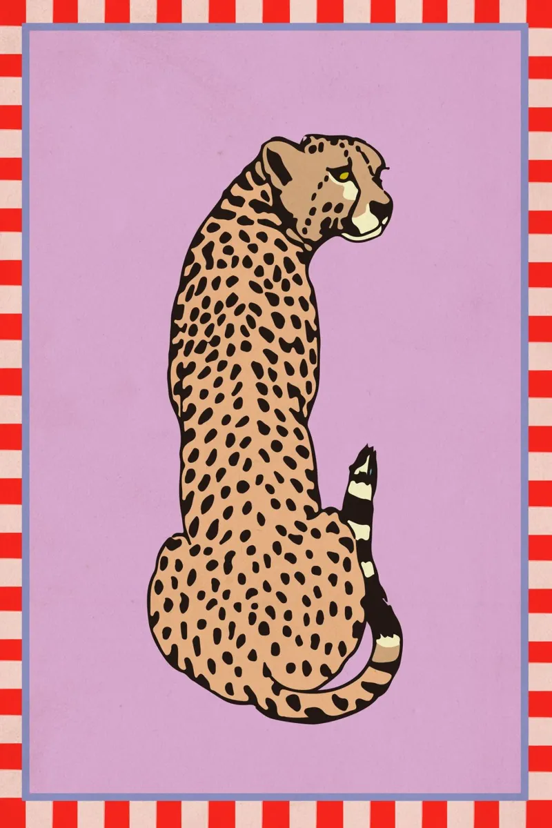 Retro Cheetah Pastel Illustration pellicola backlit da Honeymoon Hotel